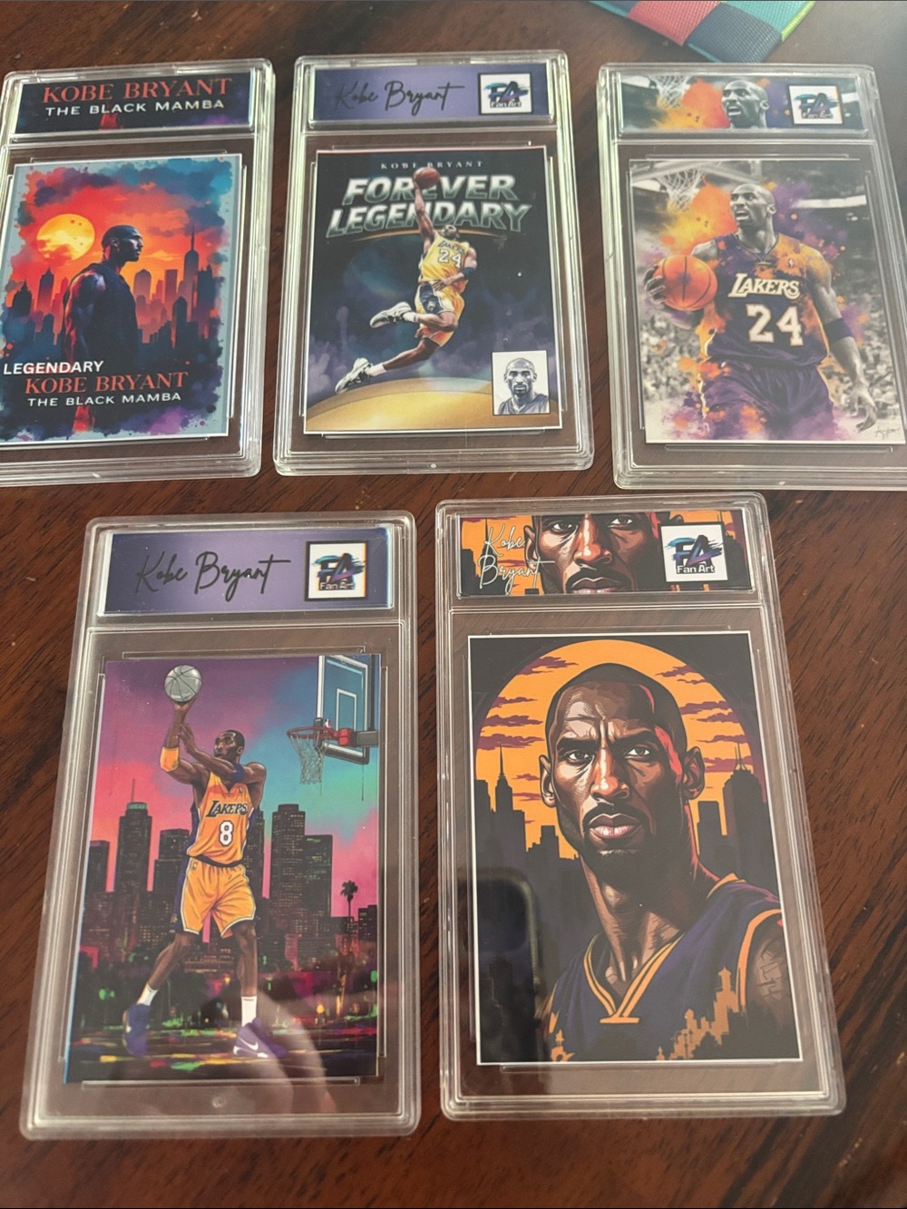 Kobe Bryant Collectible Basketball Card Set - Black, Purple, Yellow Artwork